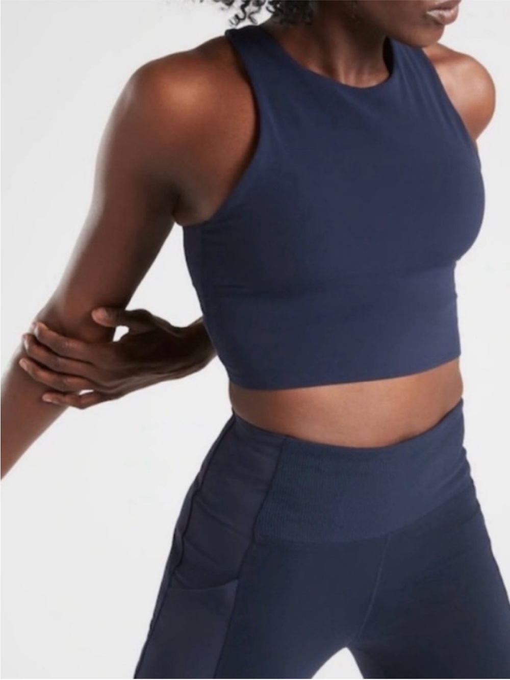 Athleta NWT Navy Conscious Crop Sports Bra Yoga Pilates Athleisure Plus Size 2X